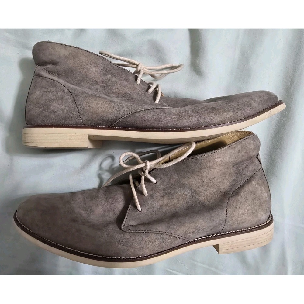 Cole Haan Grey Wash Distressed Leather Chukka Boots Size 12M - Picture 3 of 7